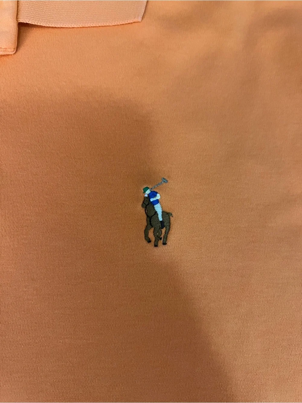 Ralph Lauren Orange Pique Polo with Embroidered Pony
